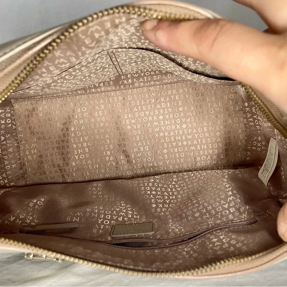 KS238263 Kate Spade Parker Street Allena Tan Leather Suede Satchel - Picture 7 of 8